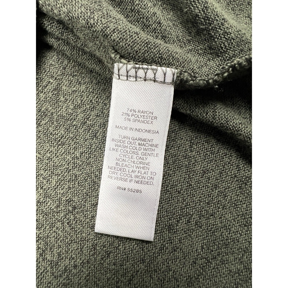 Express Top Womens L Olive Green V-Neck 3/4 Sleeve Marled Relaxed Knit Pullover - Picture 3 of 11